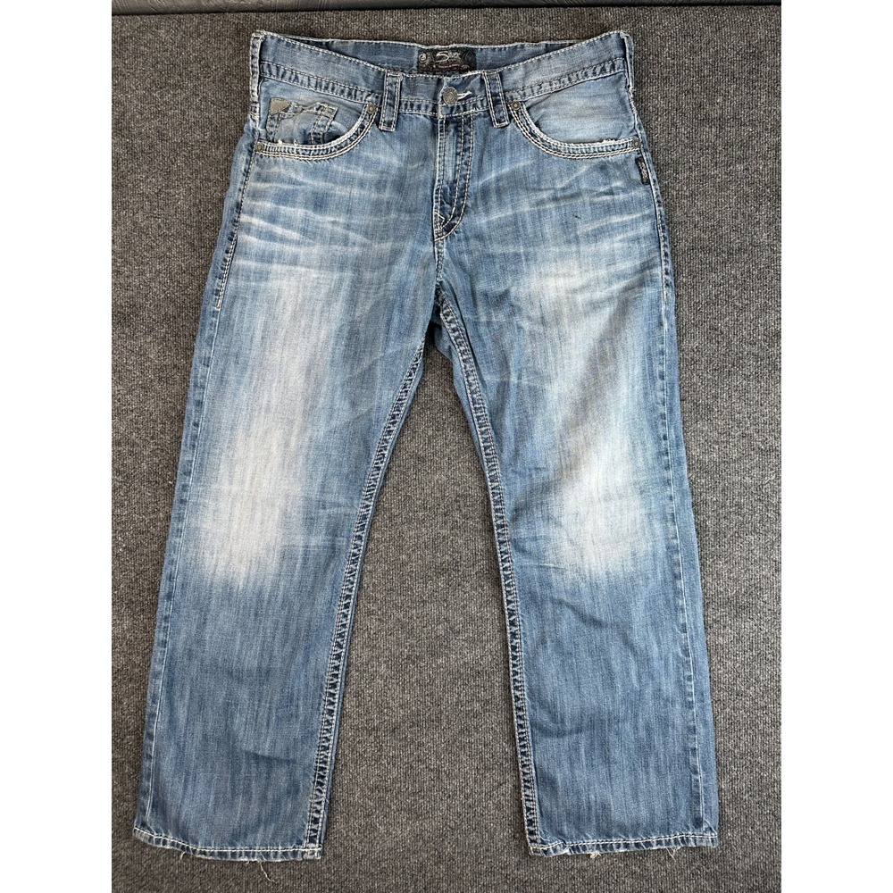 Silver Jeans Co Gordie Loose Fit Straight Leg Blue Denim Men's Size 36x32